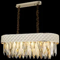 Люстра подвесная Ornella WE143.14.303 Wertmark прозрачная на 14 ламп, основание золотое в стиле классический Люстра подвесная Ornella WE143.14.303 Wertmark прозрачная на 14 ламп, основание золотое в стиле классический